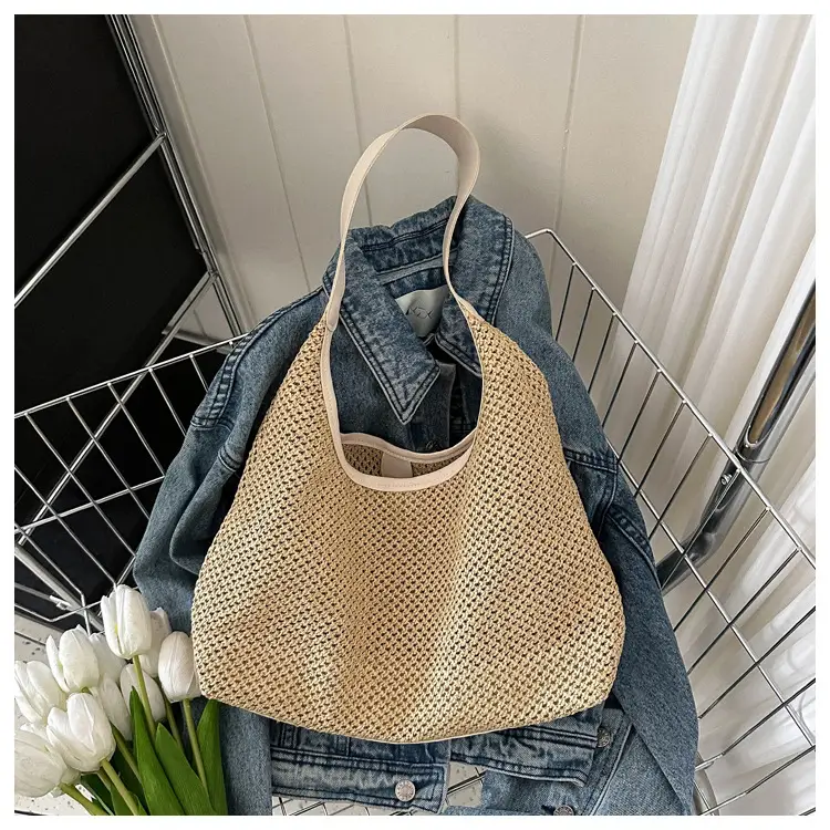 Vintage Woven Straw Tote Bag for Women Large Capacity — feature 20