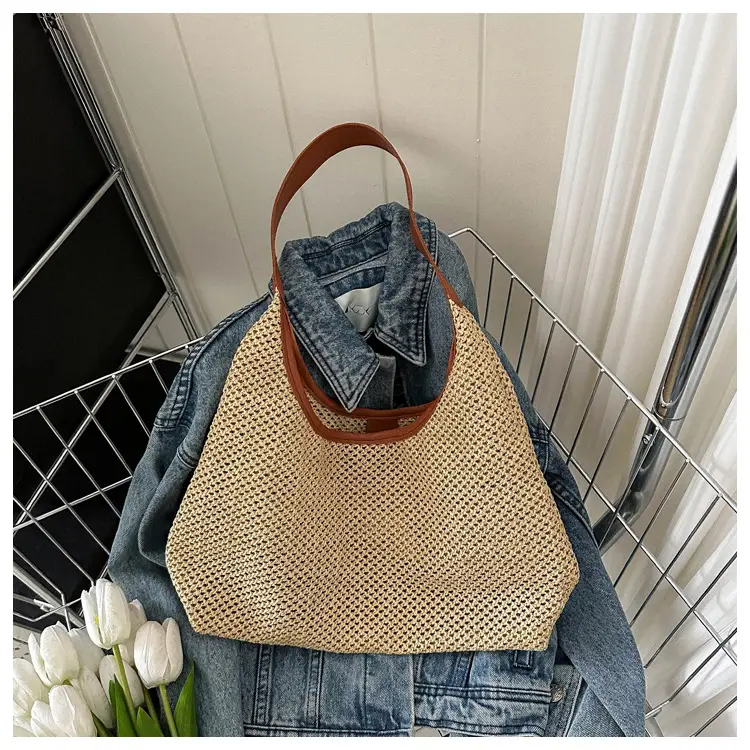 Vintage Woven Straw Tote Bag for Women Large Capacity — feature 21