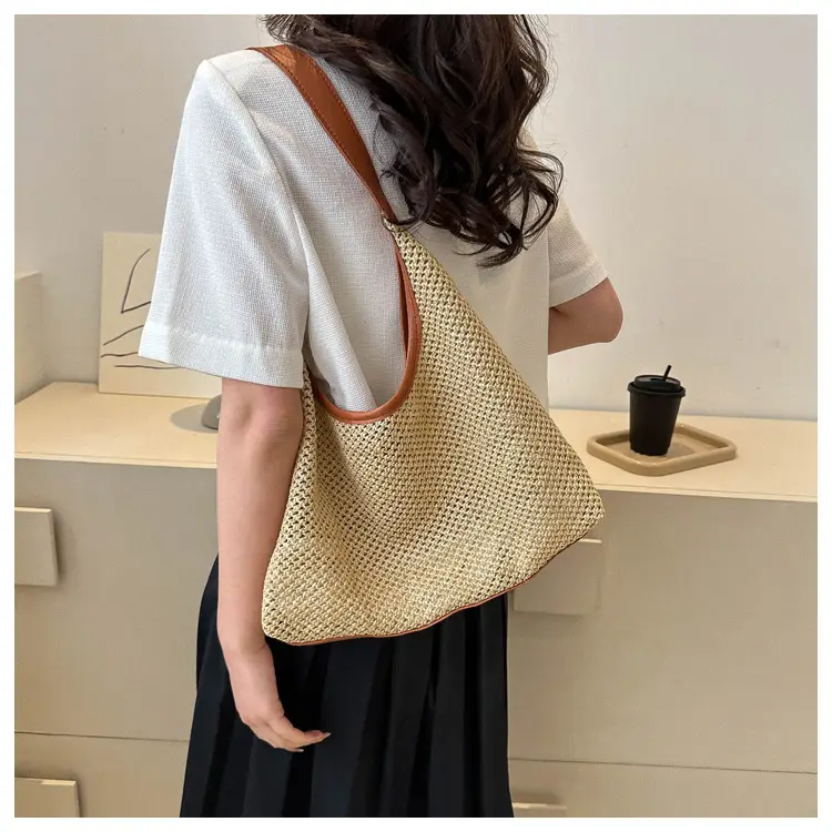 Vintage Woven Straw Tote Bag for Women Large Capacity — feature 9
