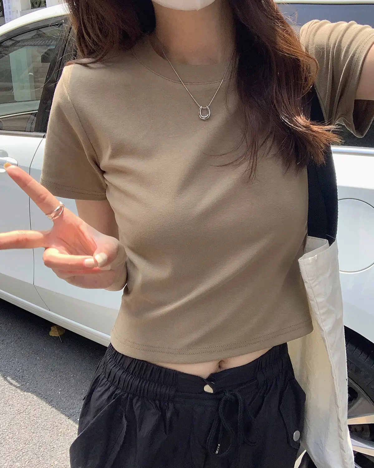 Women White Slim Fit Shoulder Short Sleeve T-Shirt - Image 6