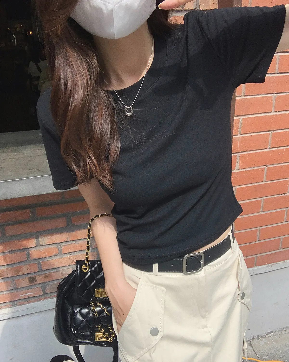 Women White Slim Fit Shoulder Short Sleeve T-Shirt - Image 7