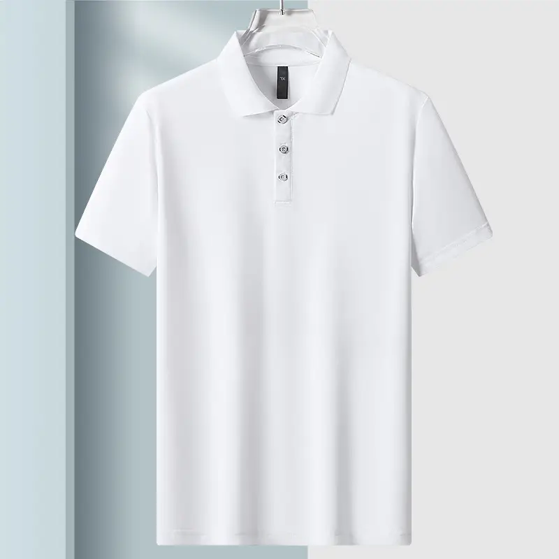 Men's Ice Silk Polo Shirt Extra Large Summer Solid - Image 2