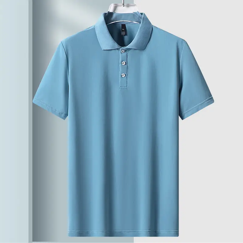 Men's Ice Silk Polo Shirt Extra Large Summer Solid - Image 4