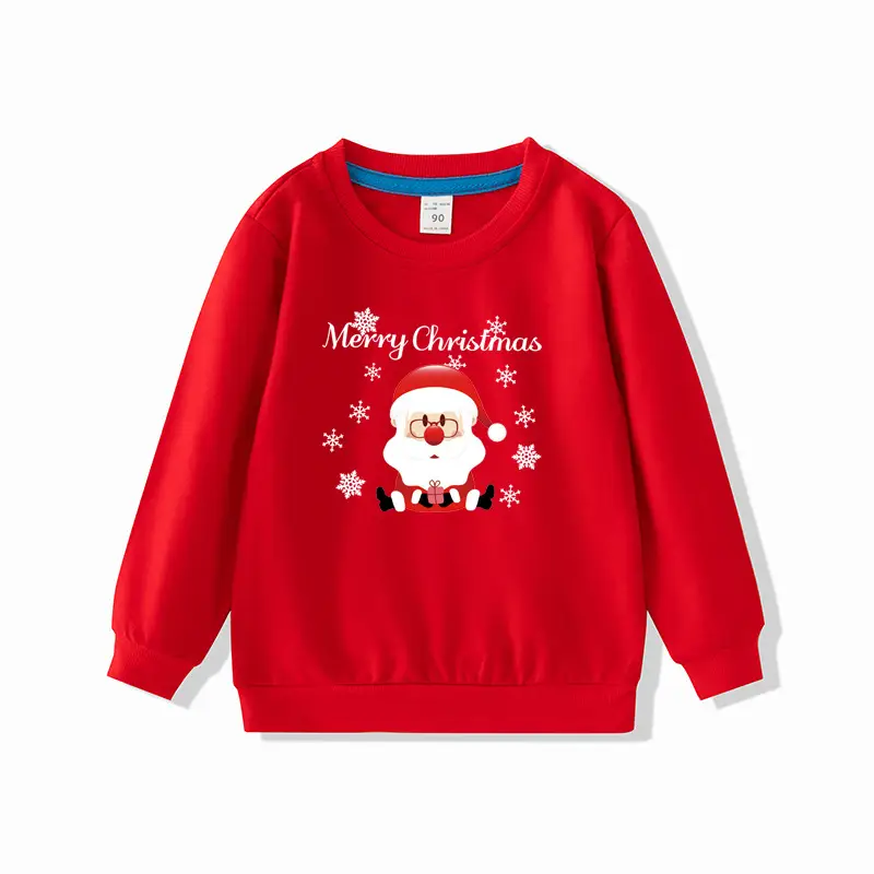 Red Christmas Pullover for Girls Spring Autumn Wear