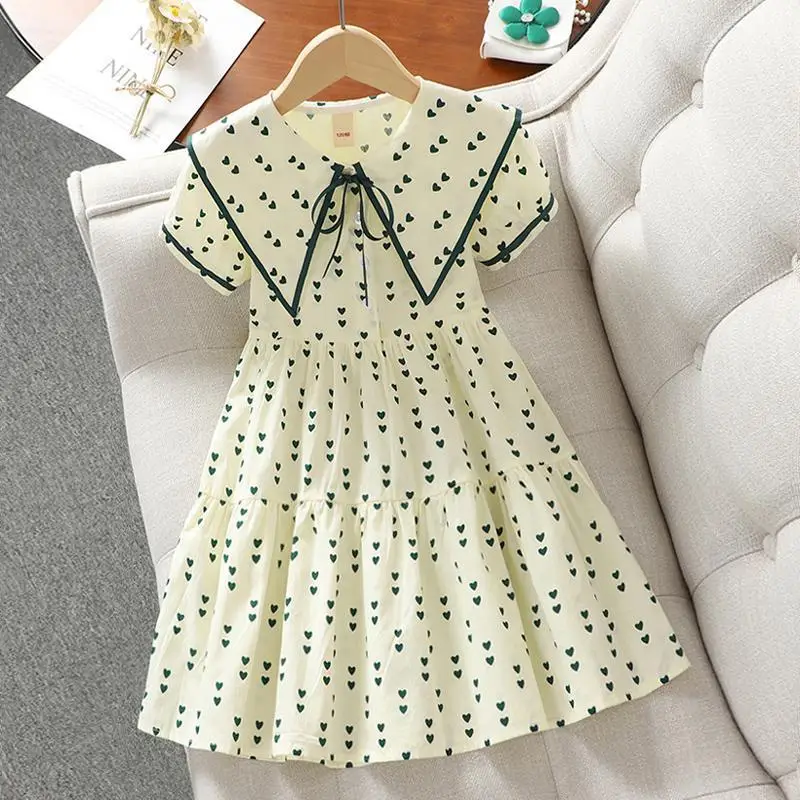 Girls Dress Summer Navy Collar Princess Style - Image 4