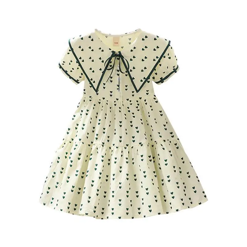 Girls Dress Summer Navy Collar Princess Style - Image 6