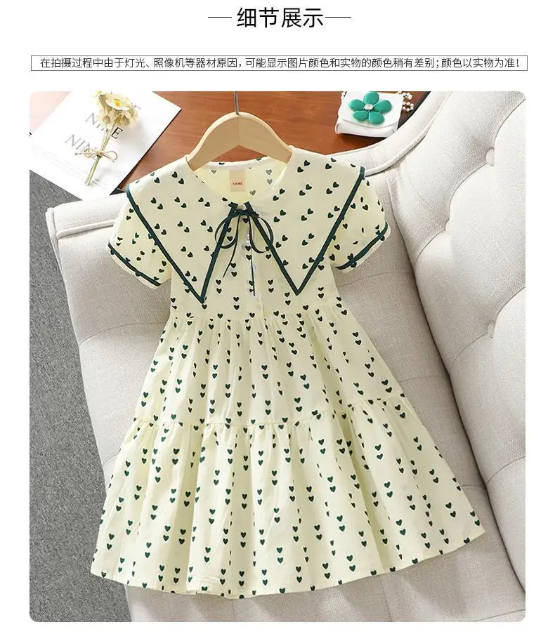 Girls Dress Summer Navy Collar Princess Style — feature 6
