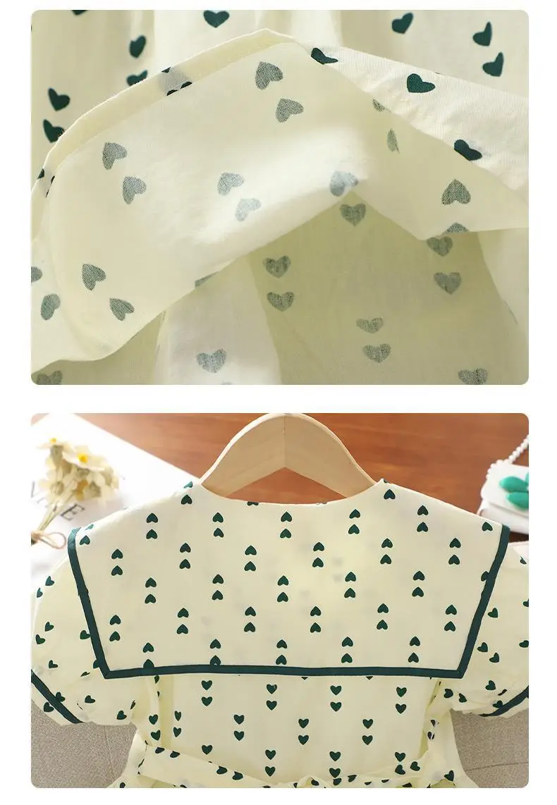 Girls Dress Summer Navy Collar Princess Style — feature 8