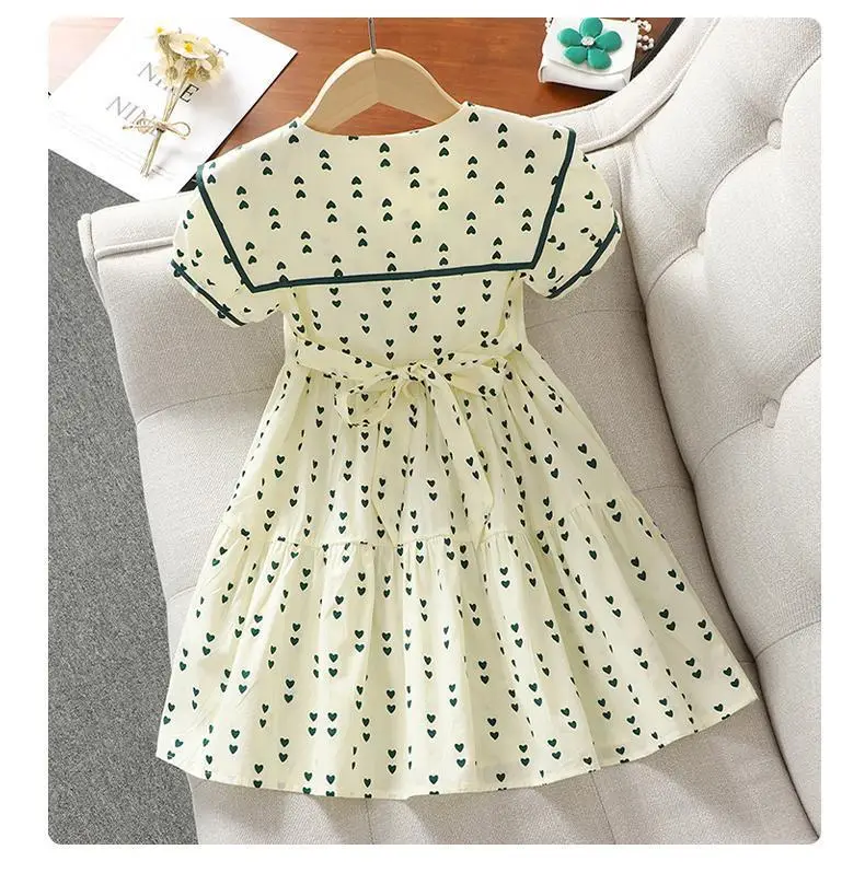 Girls Dress Summer Navy Collar Princess Style — feature 9