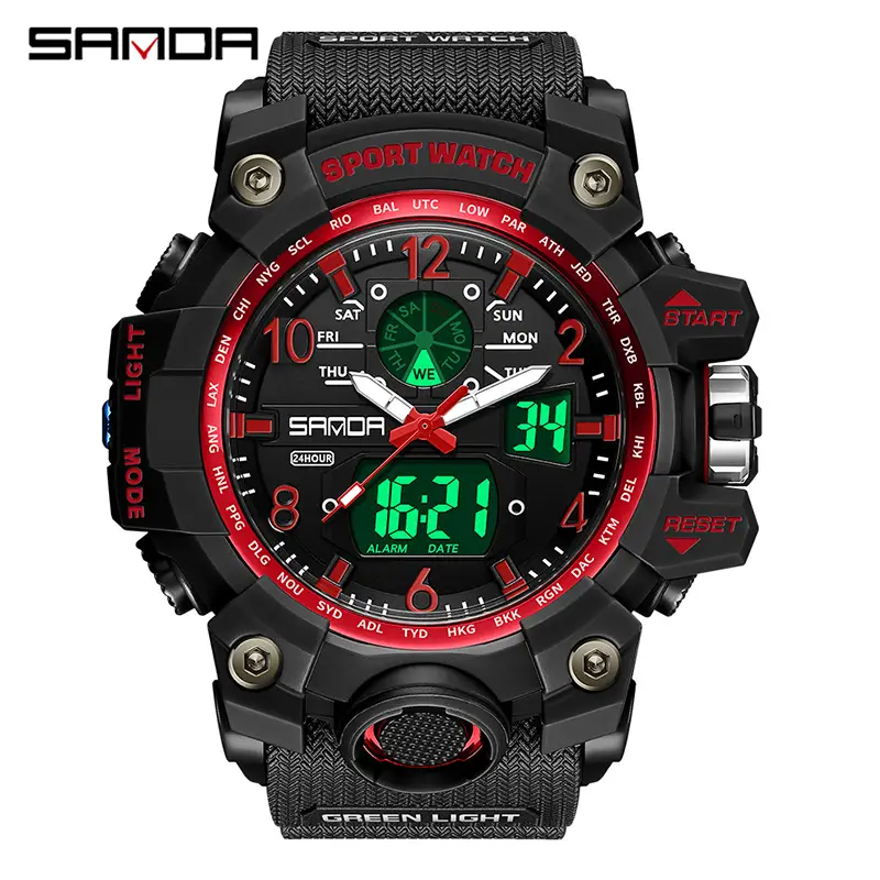 Sanda Digital Display Sport Watch White Rose Gold - Image 15