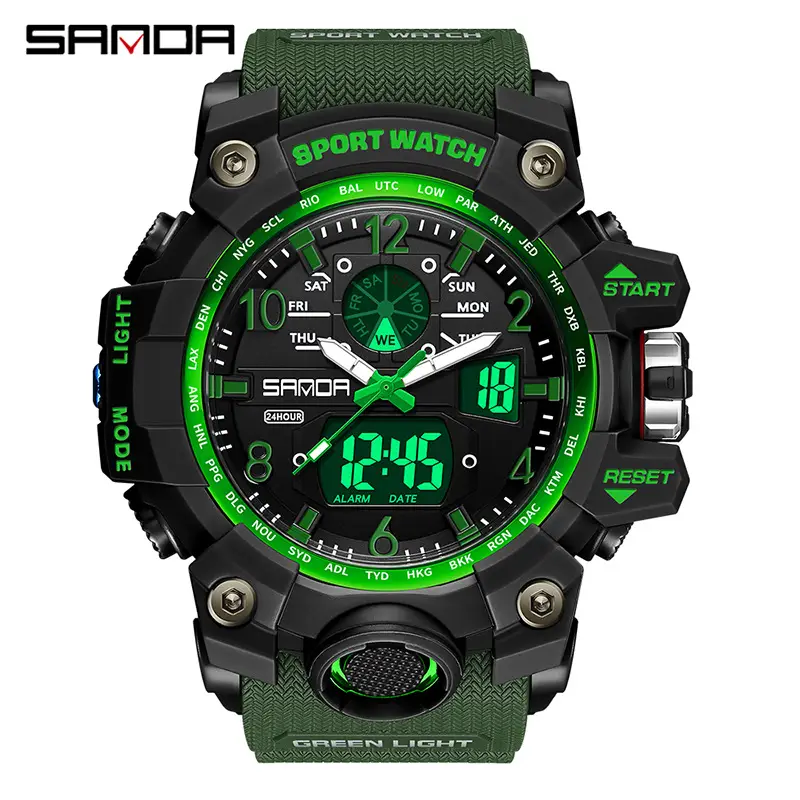 Sanda Digital Display Sport Watch White Rose Gold - Image 17