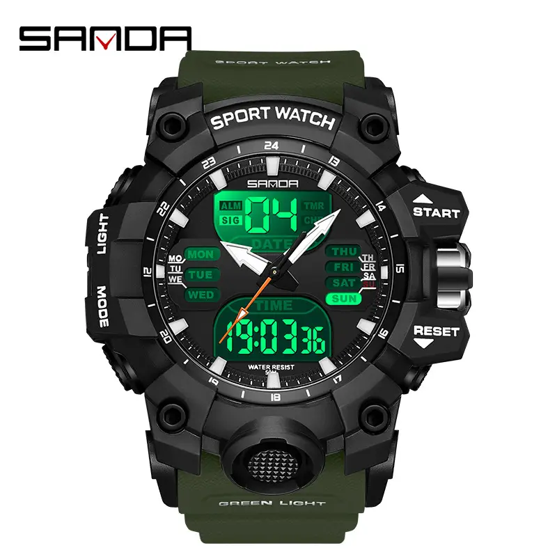 Sanda Digital Display Sport Watch White Rose Gold - Image 42