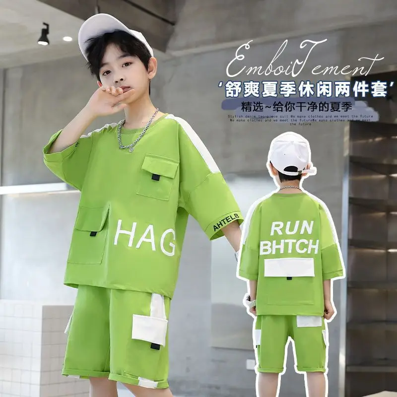 Boys Run Bhtch Grey Shorts Set Medium Large - Image 4