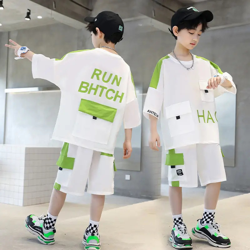 Boys Run Bhtch Grey Shorts Set Medium Large - Image 5
