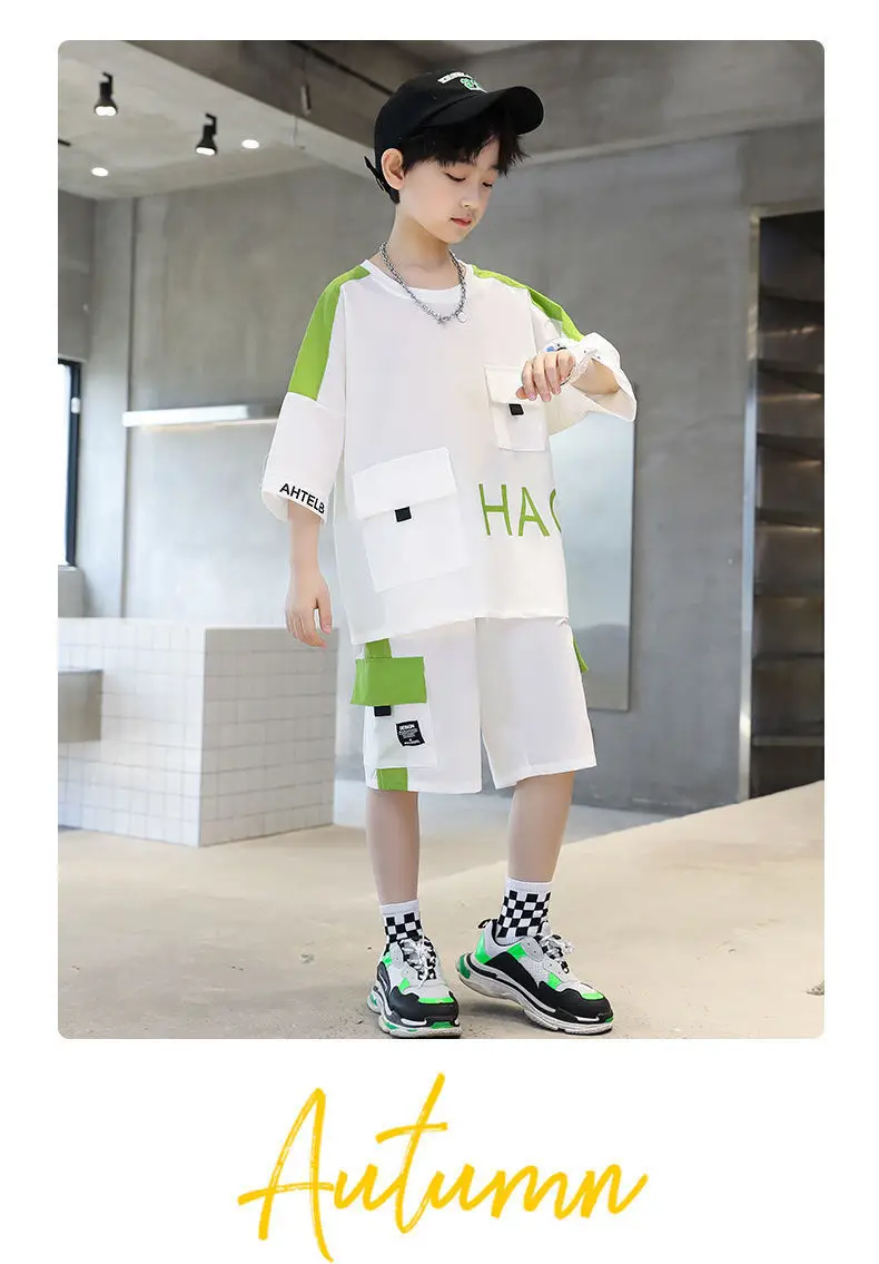 Boys Run Bhtch Grey Shorts Set Medium Large — feature 10