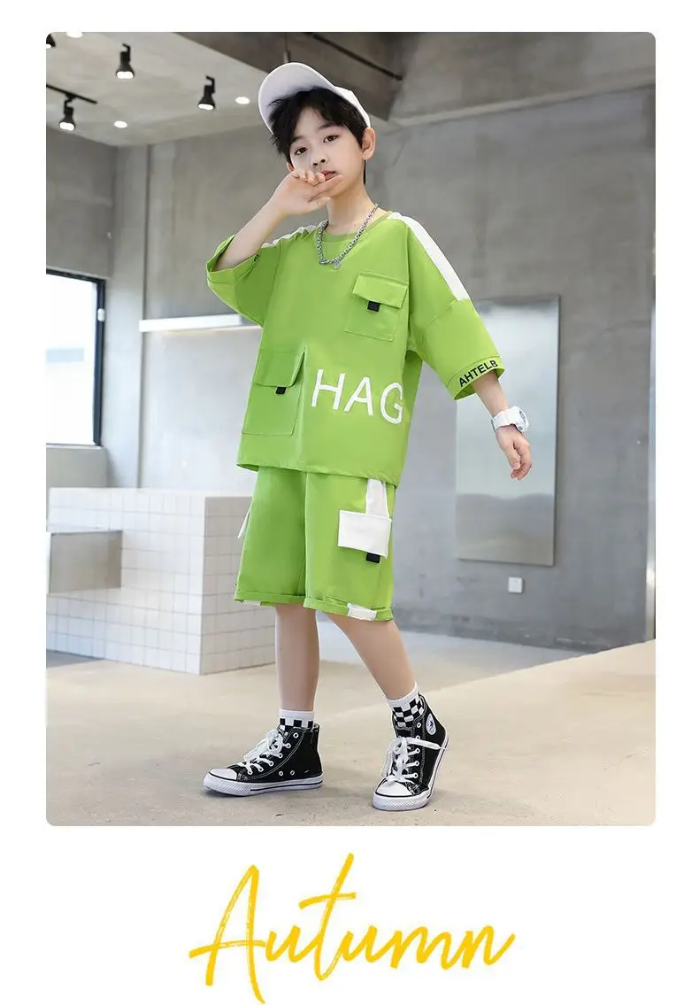 Boys Run Bhtch Grey Shorts Set Medium Large — feature 13