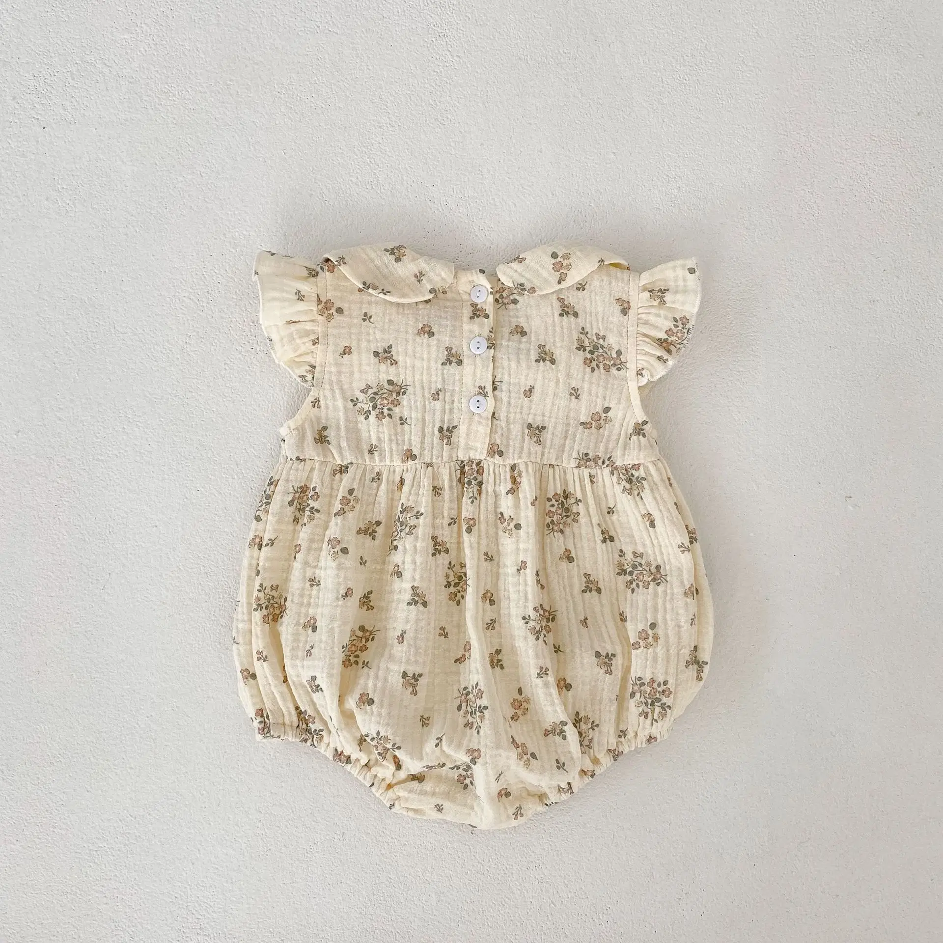 Baby Girl Siamese Floral Collar Dress with Flying Sleeve — feature 12