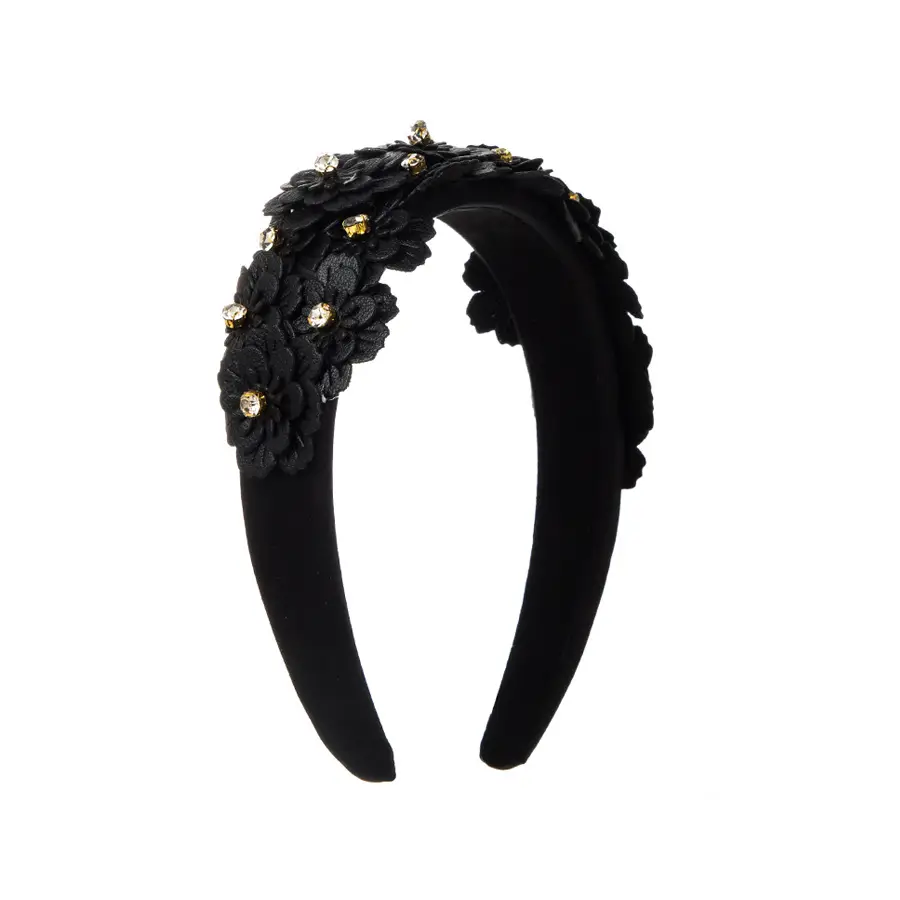 Green Floral Diamond Headband for Women - Image 11