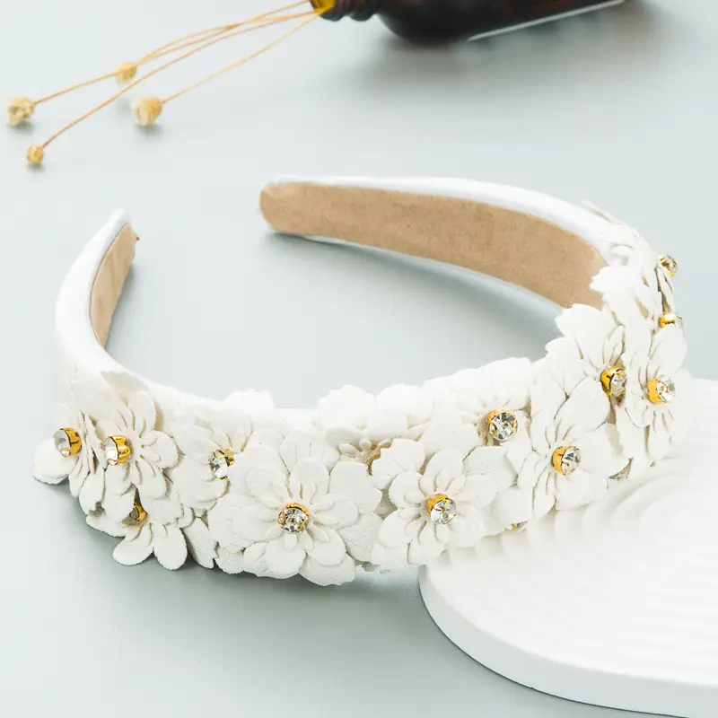 Green Floral Diamond Headband for Women - Image 5
