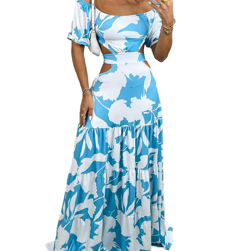 Green Printed Ruffled Spring Dress for Women - Image 9