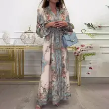 Green Printed Ruffled Spring Dress for Women — feature 7
