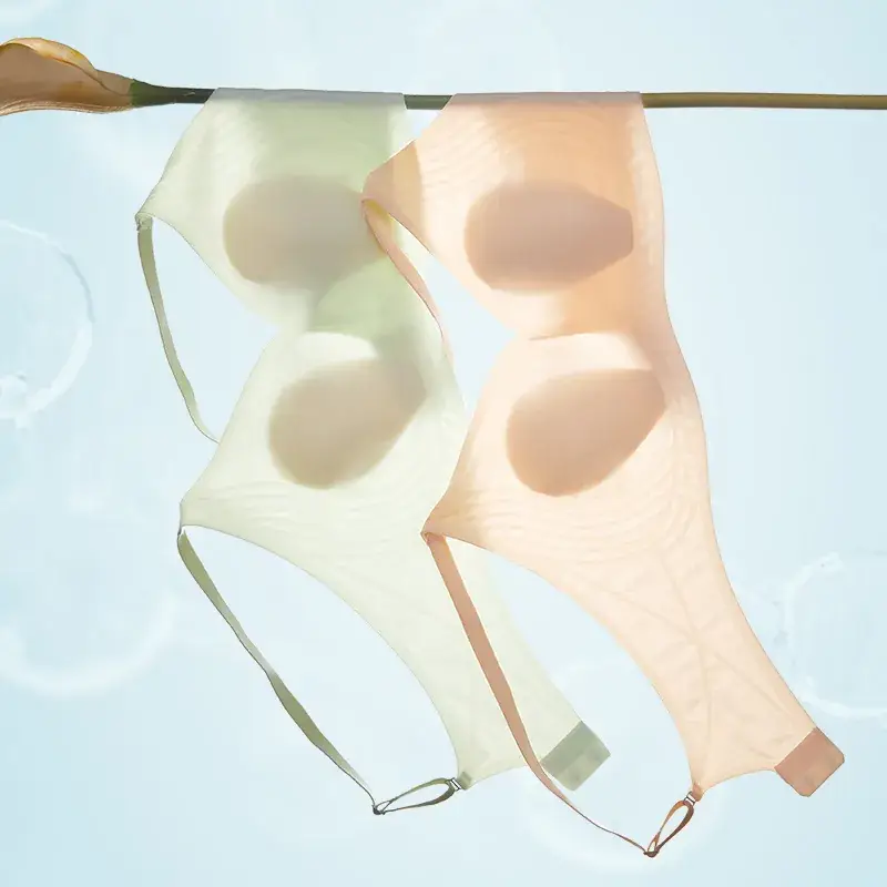 Ultra-Thin Rabbit Ears Crystal Cup Wireless Bra for Women - Image 7
