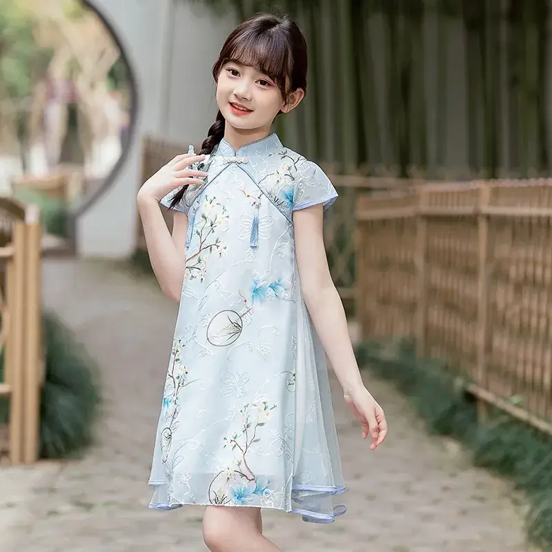 Moe Small Chinese Style Fan Cheongsam Skirt Summer Dress - Image 8