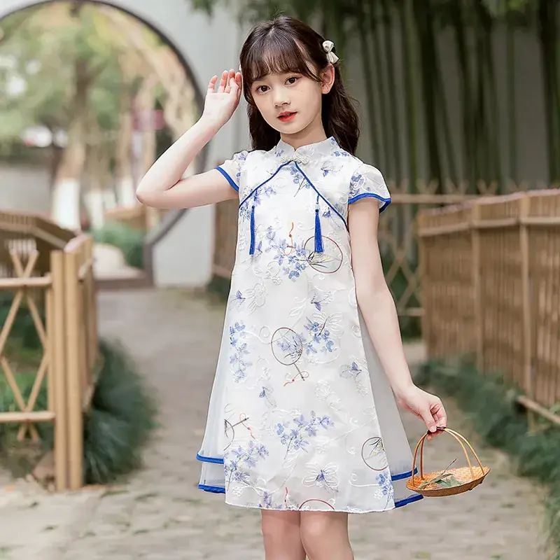 Moe Small Chinese Style Fan Cheongsam Skirt Summer Dress - Image 9
