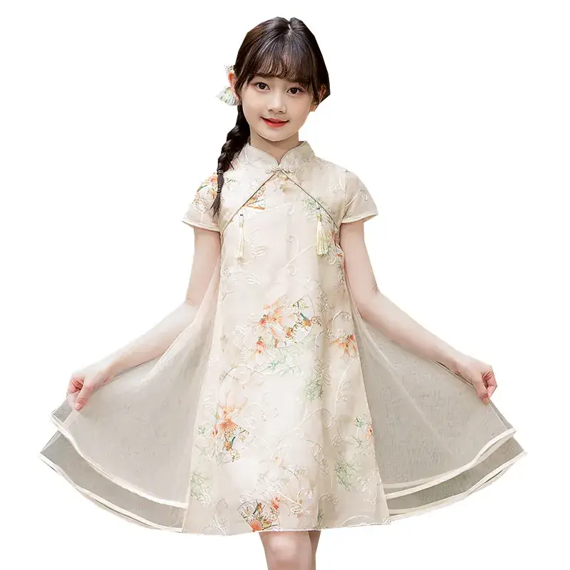 Moe Small Chinese Style Fan Cheongsam Skirt Summer Dress - Image 11