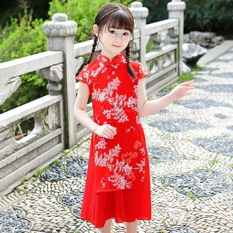 Moe Small Chinese Style Fan Cheongsam Skirt Summer Dress - Image 4