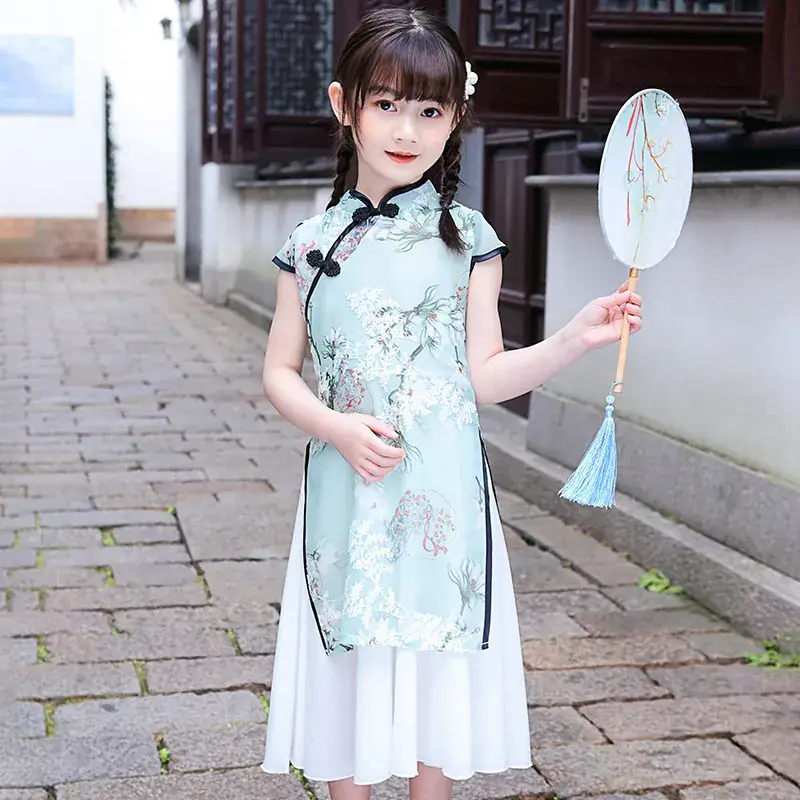 Moe Small Chinese Style Fan Cheongsam Skirt Summer Dress - Image 5