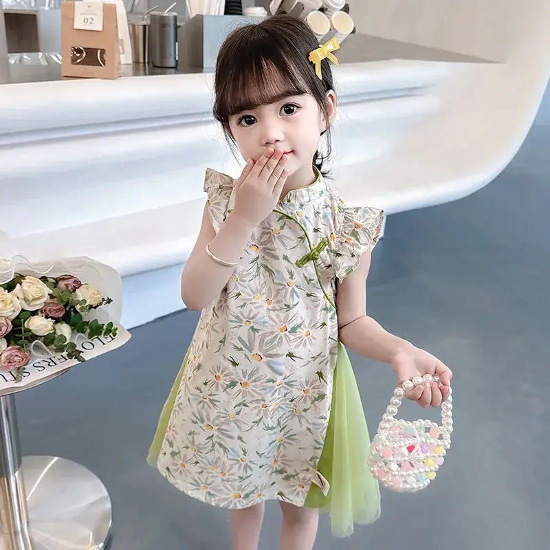 Moe Small Chinese Style Fan Cheongsam Skirt Summer Dress - Image 6