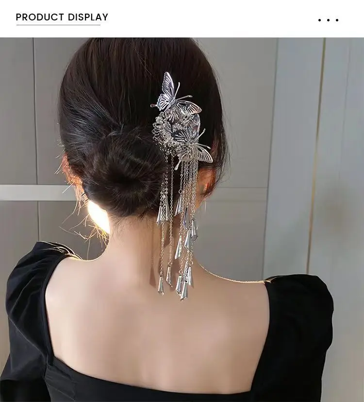 Butterfly Bell Hairpin with Tassel for Women — feature 2