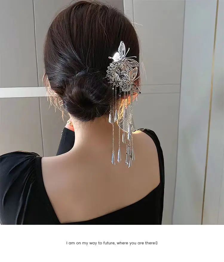 Butterfly Bell Hairpin with Tassel for Women — feature 4