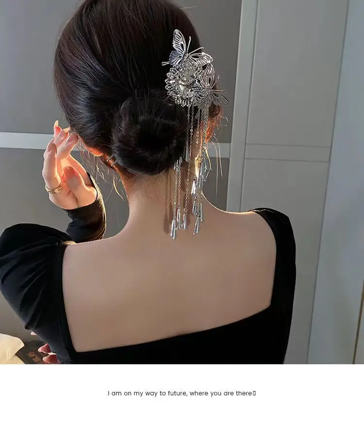 Butterfly Bell Hairpin with Tassel for Women — feature 6