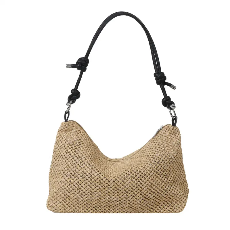 Women Woven Straw Shoulder Bag Mori Style Summer - Image 8