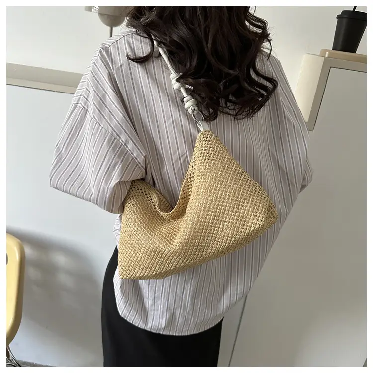Women Woven Straw Shoulder Bag Mori Style Summer — feature 23