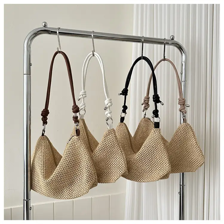 Women Woven Straw Shoulder Bag Mori Style Summer — feature 28