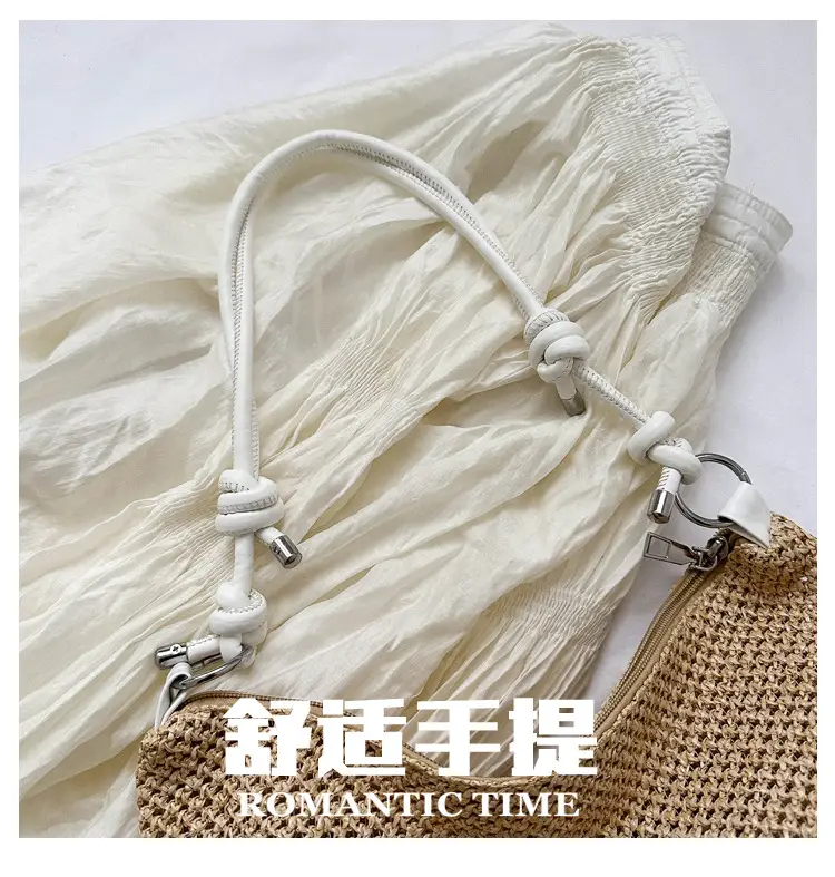 Women Woven Straw Shoulder Bag Mori Style Summer — feature 7