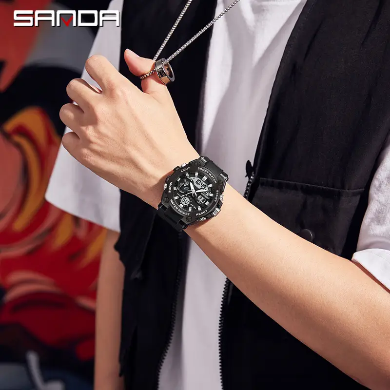 Sanda Men's Blue Sports Watch with Luminous Dial - Image 27