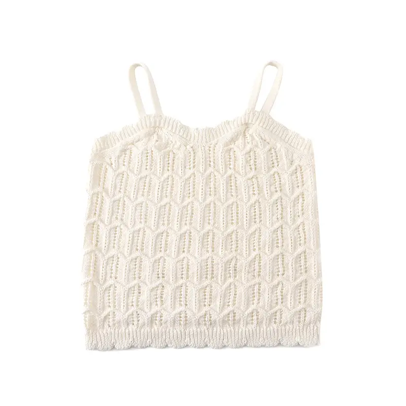 Blue Light Blue Knit Camisole Top for Girls - Image 12