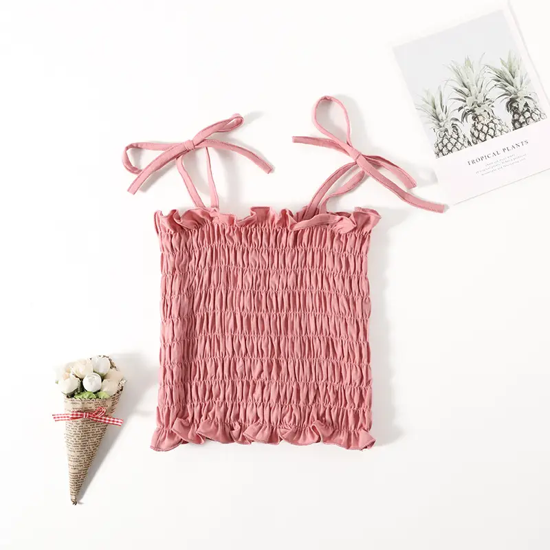 Blue Light Blue Knit Camisole Top for Girls — feature 29