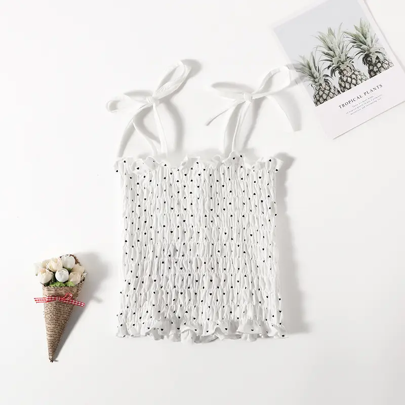 Blue Light Blue Knit Camisole Top for Girls — feature 30