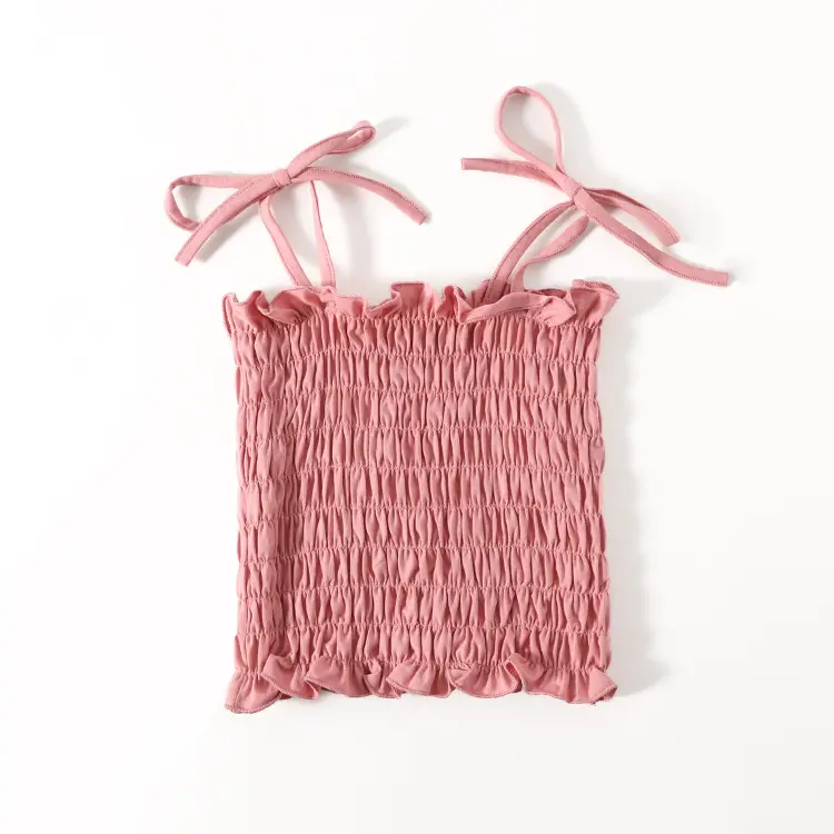Blue Light Blue Knit Camisole Top for Girls - Image 6