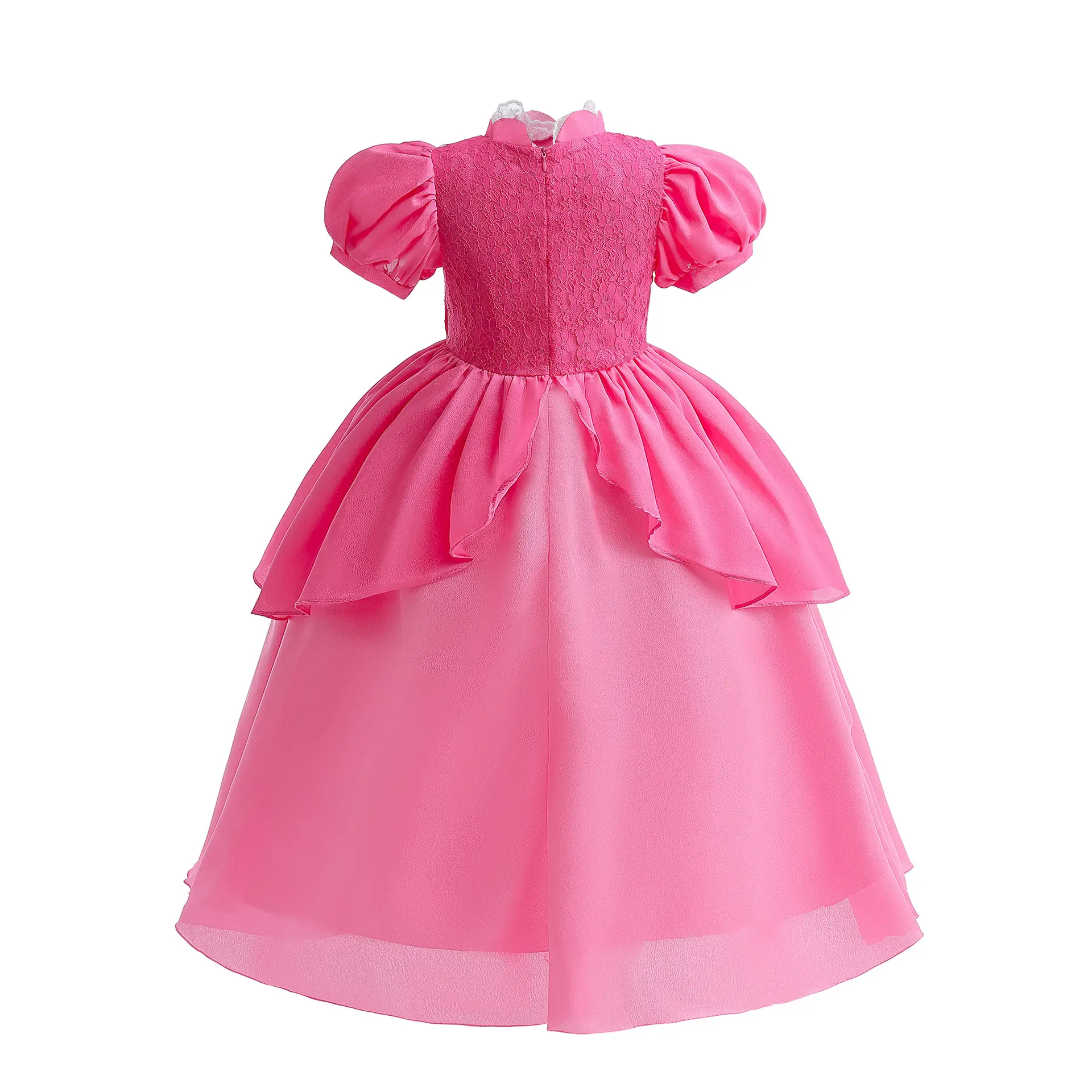 Children's Super Mary Mario Game Dress Pink Princess Peach - Image 9
