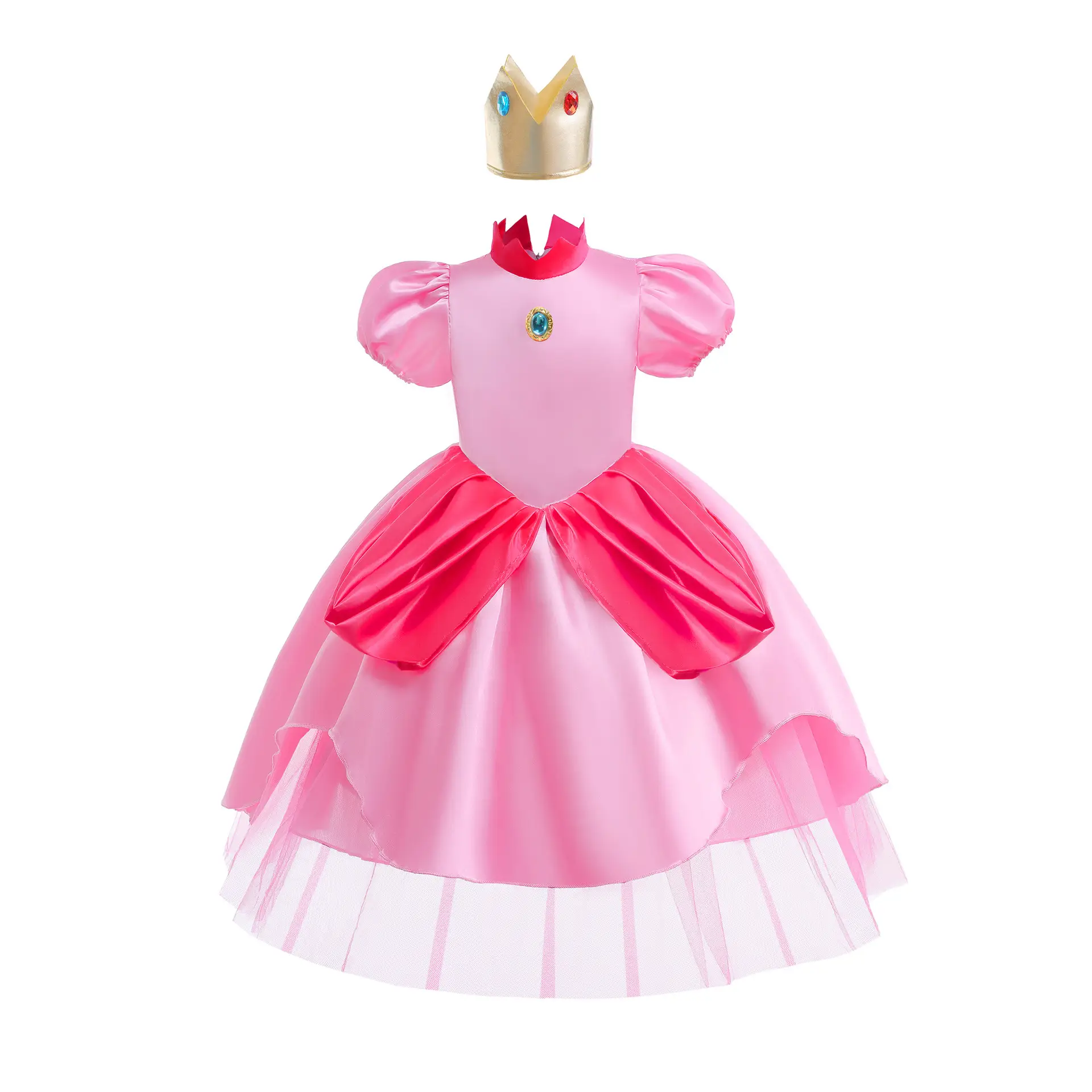 Children's Super Mary Mario Game Dress Pink Princess Peach — feature 12