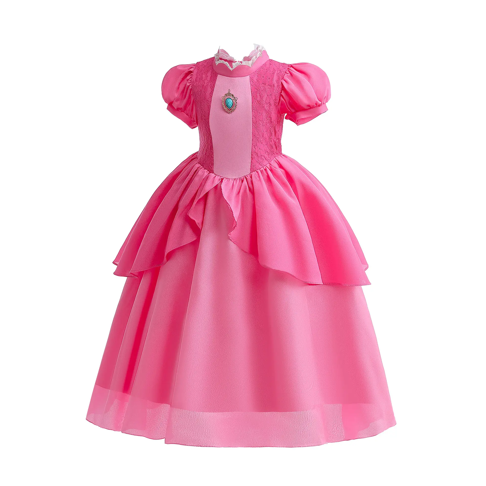 Children's Super Mary Mario Game Dress Pink Princess Peach — feature 3