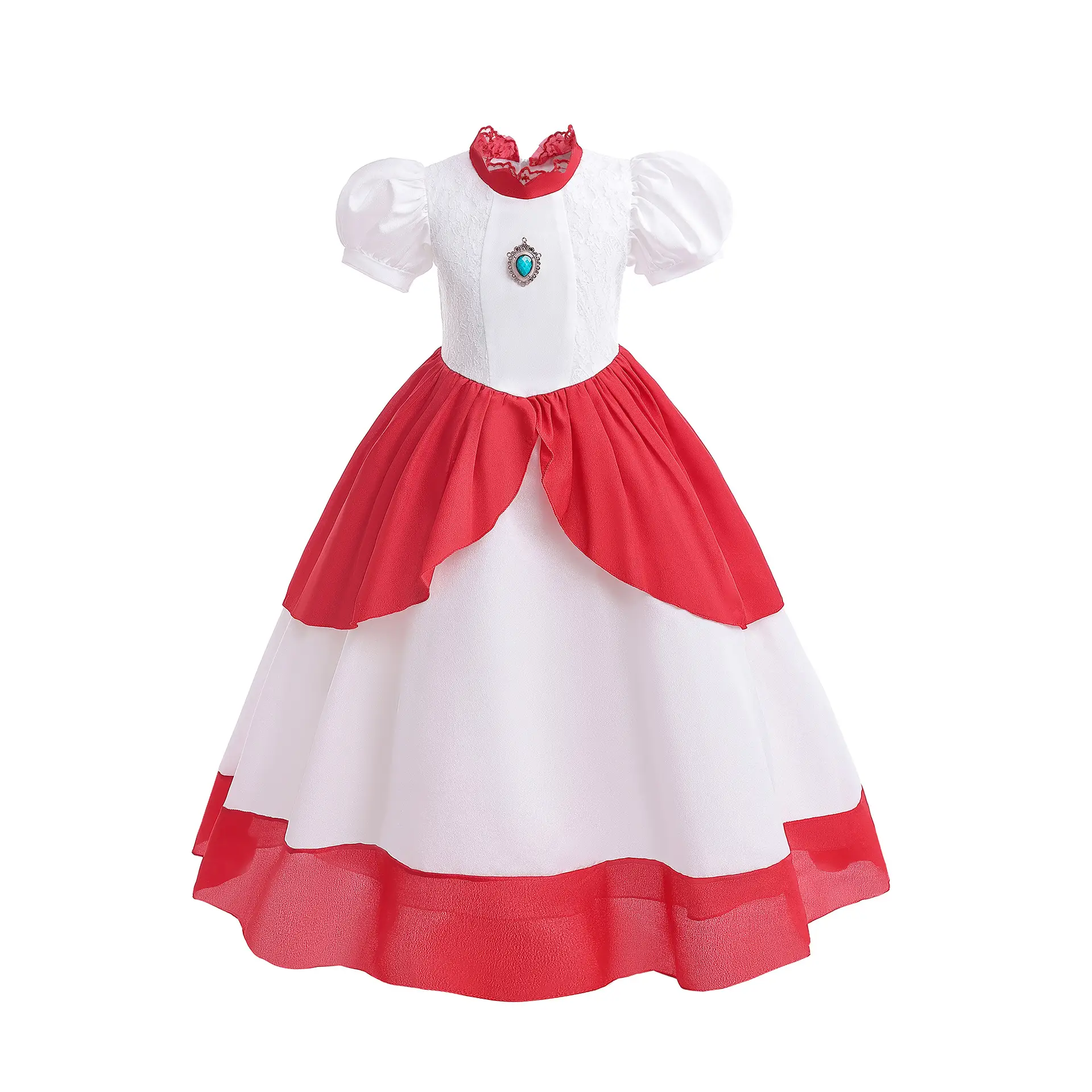Children's Super Mary Mario Game Dress Pink Princess Peach - Image 2