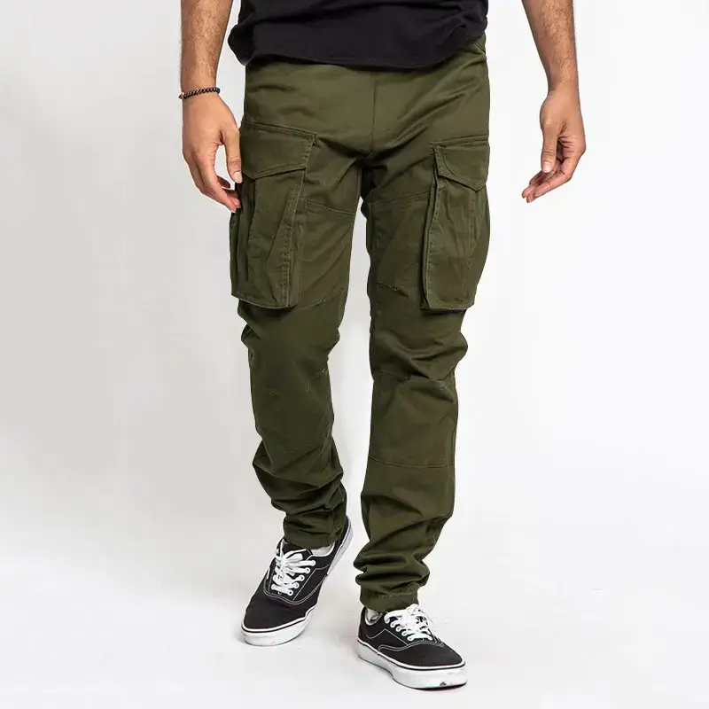 2023 Men Grey Cargo Trousers with Multi-Pockets - Image 7