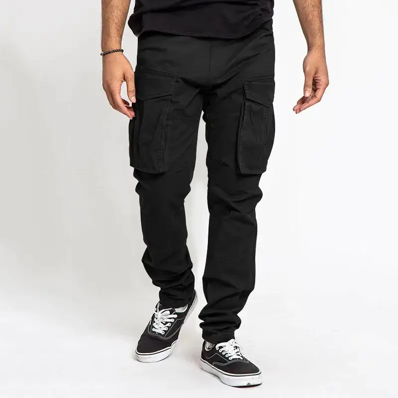 2023 Men Grey Cargo Trousers with Multi-Pockets - Image 8